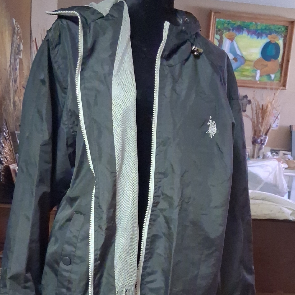 U.S. Polo Assn. Black Windbreaker Jacket Contemporary Style